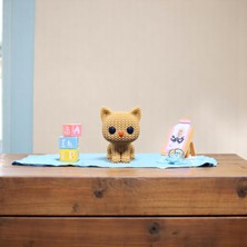 Krh 3D Print Örgü Desenli Kedi Fi̇gürü