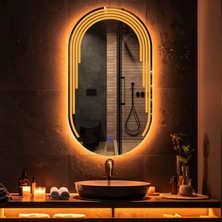 Eloura Amber Led'li Lazer Kumlamalı Lavabo & Banyo Aynası (Dokunmatik Sensörlü)