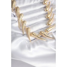 Vıp Seri Özel Tasarım Gold Renk Kadın Kolye - TJ-BKO8237