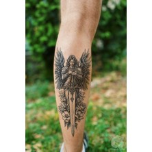 BP Tattoo Kılıç ve Melek Sırt Bacak Dövmesi Büyük Boy Dövme Tattoo