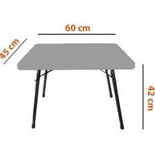 Exent 45X60 cm Kamp Sehpası, Piknik, Bahçe Balkon Plaj Sehpası Katlanır Sehpa-Siyah