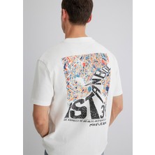 Mavi Istanbul Baskılı Ekru Tişört 0613000-70057