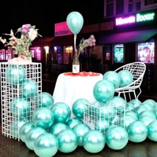 Ultra Yüksek Kalite 50 Adet Açık Yeşil Krom Balon Aynalı Parlak Metalik Balon Krom Açık Yeşil Balon