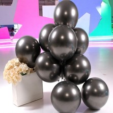 Ultra Yüksek Kalite 50ADET Siyah Krom Balon Aynalı Balon Parlak Balon Metalik Balon Krom Siyah Balon