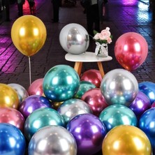 Ultra Yüksek Kalite 50 Adet Renkli Krom Balon Aynalı Balon Parlak Metalik Balon Krom Renkli Balon