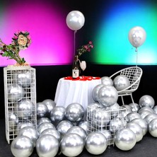 Ultra Yüksek Kalite 50ADET Gümüş Krom Balon Aynalı Balon Parlak Balon Metalik Balon Krom Gümüş Balon