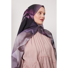 Mor Soyut Desen Love Şal