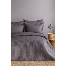Issimo Home Simply Duman Gri/füme Çift Kişilik %100 Pamuk Saten Yatak Örtüsü Seti