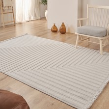 Kaşmir Halı Iskandinav Rune Gray 80X300 cm Salon Mutfak Halısı Yolluk Kilim