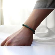 Dengeleyici Özelliğiyle Doğal Malakit Taşlı El Yapımı Bileklik | Unisex Model