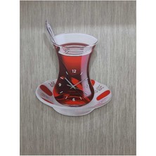 Çay Model Mutfak Duvar Saati 45X30 cm Uv Baskılı