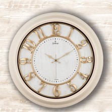 Modern Büyük Boy Kabartma Rakamlı Ofis ve Salon Duvar Saati Tr Beyaz 100 x 100 Pilli Yuvarlak Plast