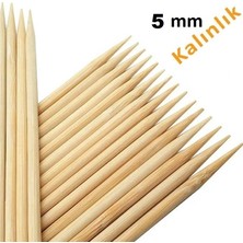 Hayal Sepeti Bambu 5mm Kalın Ahşap Çöp Şiş Çubuğu 50 cm - 25 Adet