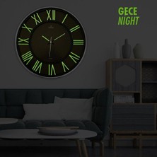 Duvar  Saati  FS-719-G  Exculusıve  Gri  Fosforlu  Gece  Parlayan  Duvar  Saati