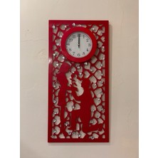 Sevgiliye Özel Sevgililer Günü Için Özel Kırmızı Duvar Saati