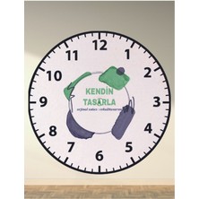 Kişiye Özel Adf Malzemeli 20 cm Yuvarlak Duvar Saati - Modern Tasarım