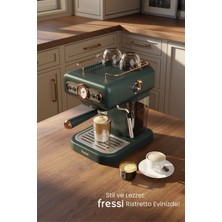 Fressi Em-01 Ristretto Süt Köpürtücülü 20BAR Basınçlı Espresso Latte Cappuccino Americano Makinesi 1,2lt