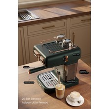 Fressi Em-01 Ristretto Süt Köpürtücülü 20BAR Basınçlı Espresso Latte Cappuccino Americano Makinesi 1,2lt