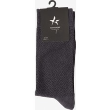 ALTINYILDIZ CLASSICS Erkek Antrasit-Siyah Desenli Bambulu Soket Çorap