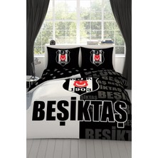 Taç Lisanslı Beşiktaş Parçalı Logo Çift Kişilik Nevresim Takımı