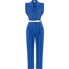 Kadın Saks Lima Pants Çizgili Pantolon