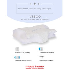 Visco Ortopedik Boyun Destekli Servikal Yastık Serinletici Soğuk Kumaşlı güzellik yastığı (Beyaz)