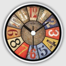 118 Dekoratif Mıknatıslı Buzdolabı Saati -Rengarenkbölmeli-