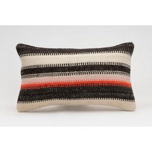 El Yapımı Kilimden Yapılmış Vintage Kırlent Kılıfı, Yün, 30X50 cm