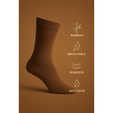 Kaelaurean Kahverengi Erkek 6 Çift Bambu Dikişsiz Soket Çorap