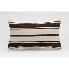 El Yapımı Kilimden Yapılmış Vintage Kırlent Kılıfı, Yün, 30X50 cm