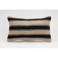 El Yapımı Kilimden Yapılmış Vintage Kırlent Kılıfı, Yün, 30X50 cm