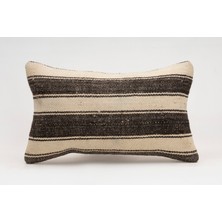 El Yapımı Kilimden Yapılmış Vintage Kırlent Kılıfı, Yün, 30X50 cm