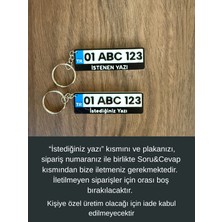 Kişiye Özel Plaka Anahtarlık Isim ve Altyazılı