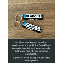 Kişiye Özel Plaka Anahtarlık Isim ve Altyazılı