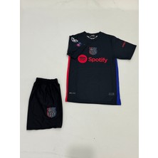 Barcelona Pedri New Sezon Siyah Deplasman Çocuk Futbol Forması  4lü Set Forma+Şort+Çorp+Bilrklik