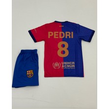 Barcelona Pedri New Sezon Bordo Iç Saha  Çocuk Futbol Forması  4lü Set Forma+Şort+Çorp+Bilrklik