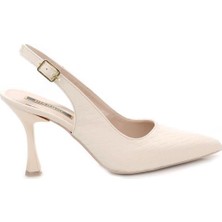 Pisagor PS-32650 8,5 cm Topuklu Kadın Arkası Açık Stiletto Ayakkabı
