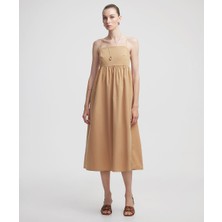 Büzgülü Poplin Elbise IS1250002683003