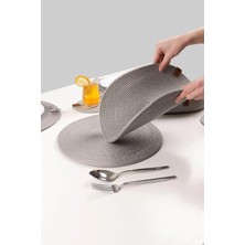 Pikas 6 Adet Jüt Supla / Amerikan Servis Lux Sunum Tabak Altlığı, Sunum Supla Çeyiz Takımı Örgü Tabak Altı Yanmaz