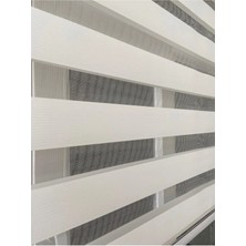 Beyaz Geniş Pliseli Zebra Stor Perde Eteği Dilimli (Alüminyum Kasa+Metal Ayak