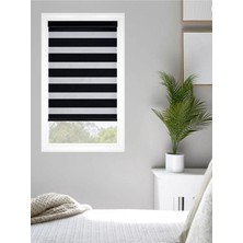 Kalın Siyah Zebra Stor Perde Eteği Düz NetworkAvm İthal Ofis Salon Mutfak İçin 85 x 200 cm