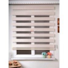 R-14 Sütlü Kahve Bambu Zebra Stor Güneşlik Perde Etek Dilimsiz