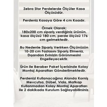 Ekru Stor Zebra Güneşlik Perde .eteği Dilimli ,ithal Kumaş , Alüminyum Kasa Metal Ayak.