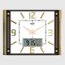 Renkstore Premium Takvimli Termometreli Büyük Kabartma Rakamlı Lüks Duvar Saati