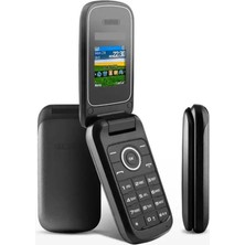 E1190 Kapaklı Tuşlu Cep Telefonu Koyu Gri