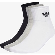 Adidas Originals Mid Crew Unisex Siyah/beyaz/gri 3'lü Çorap.-