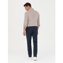 Cacharel Erkek Lacivert Slim Fit Keten Karışımlı Pantolon 50265205-VR033