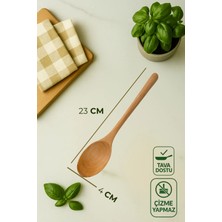 6'lı Vernikli Bambu & Kayın Mutfak Seti - Spatula, Küçük, Orta, Büyük Kaşık, Pilav Kaşığı, Kepçe