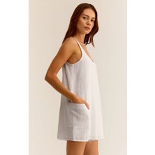 Kadın Yazlık Mini Elbise/tulum – %100 Organik 2 Kat Müslin Kumaş, Nefes Alabilir, Hafif ve Rahat Tasarım – Günlük & Plaj Kullanımı Için Uygund
