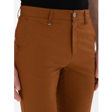 Cacharel Erkek Açık Kahverengi Slim Fit Pamuk Karışımlı Kanvas Pantolon 50287105-VR002